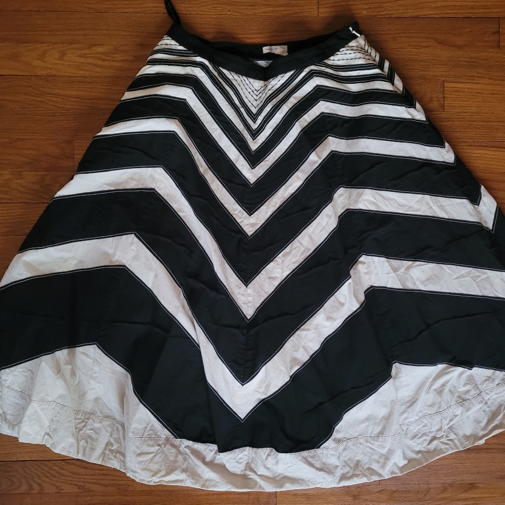 Anthropologie Meadow Rue Waverly Black and White Skirt Size 10